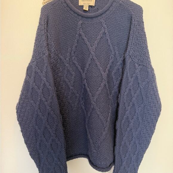 bally shanon Other - Vintage 90s Bally shanon wool Blue Cable Knit fisherman Sweater size L